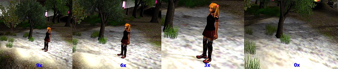 Wireframe representation of the game world